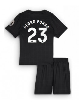 Billige Tottenham Hotspur Pedro Porro #23 Bortedraktsett Barn 2025-26 Kortermet (+ Korte bukser)